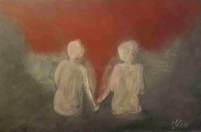 Friends Holding Hands, 60x40cm oil on canvas, €80