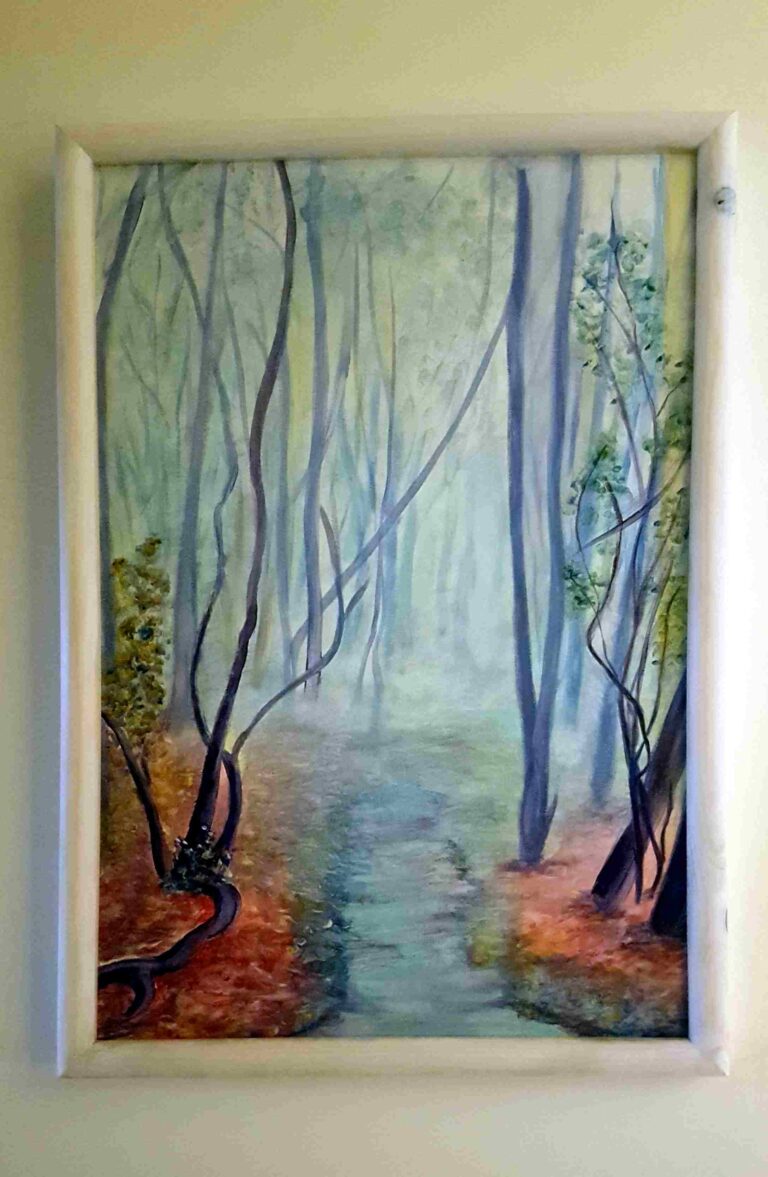 Unknown Future, 40x60cm tempera on canvas, Farm Girl, 40x50cm acrylic on canvas, €150