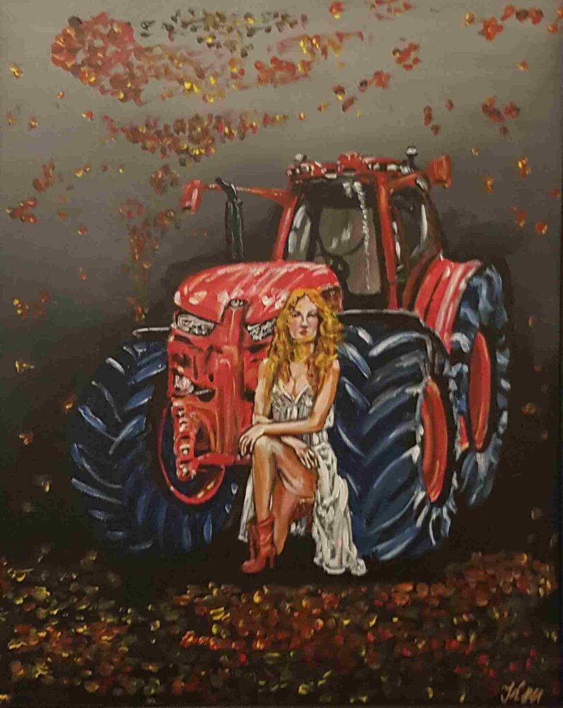 Tractor Girl, 40x50cm acrylic on canvas, €100